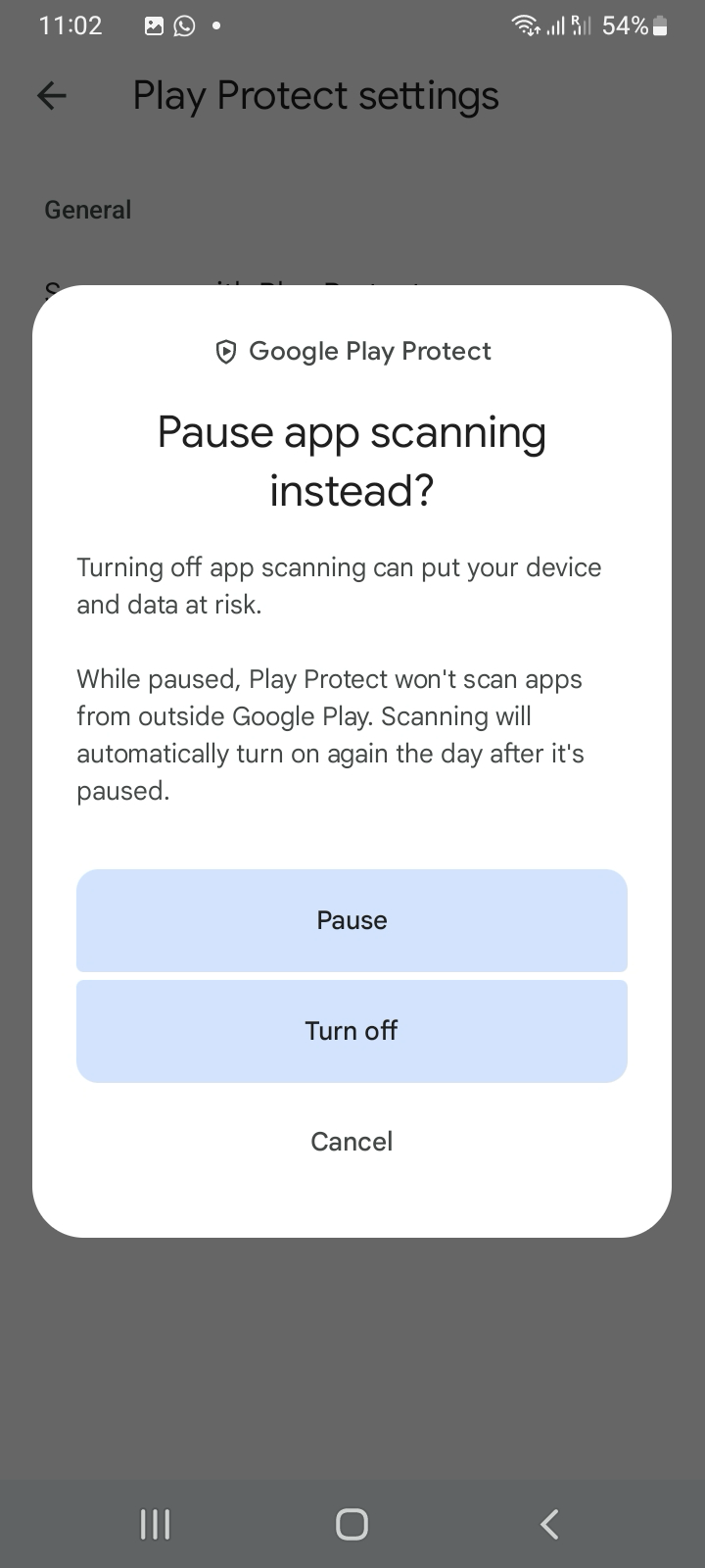 Play Protect Settings
